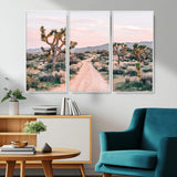 12540952-MGV-CV-36X24-Joshua Tree Park Wall Art Canvas Print, Framed Desert Road Art Picture Print, Sunset Drive Perfect Southwestern Boho Decor Artwork