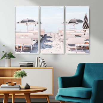 67623952-MGV-CV-36X24-Minimalist Beach Wall Art Canvas Print, Framed Pastel Sand Art Picture Print, Beach Aesthetic Perfect Coastal Minimalist Decor