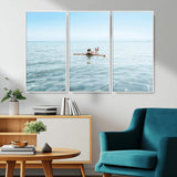32624554-MGV-CV-36X24-Swimming Relaxation Wall Art Canvas Print, Framed Peaceful Water Art Picture Print, Clear Sea Perfect Minimalist Aquatic Decor