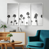 62298277-MGV-CV-36X24-Monochrome Palms Wall Art Canvas Print, Framed Minimalist Trees Art Picture Print, Silhouetted Palms Perfect Tropical Minimalist