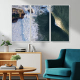 37405684-MGV-CV-36X24-Nazaré Coast Wall Art Canvas Print, Framed Aerial Ocean Art Picture Print, Coastal Fortress Perfect Dramatic Coastal Decor Artwork