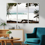 50382104-MGV-CV-36X24-Tropical Surf Wall Art Canvas Print, Framed Palm Tree View Art Picture Print, Beach House Art Perfect Boho Coastal Decor Artwork