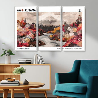 32352074-MGV-CV-36X24-Japanese Landscape Wall Art – Mount Fuji River Canvas Print, Modern Asian Inspired Nature Decor for Living Room, Bedroom, Office