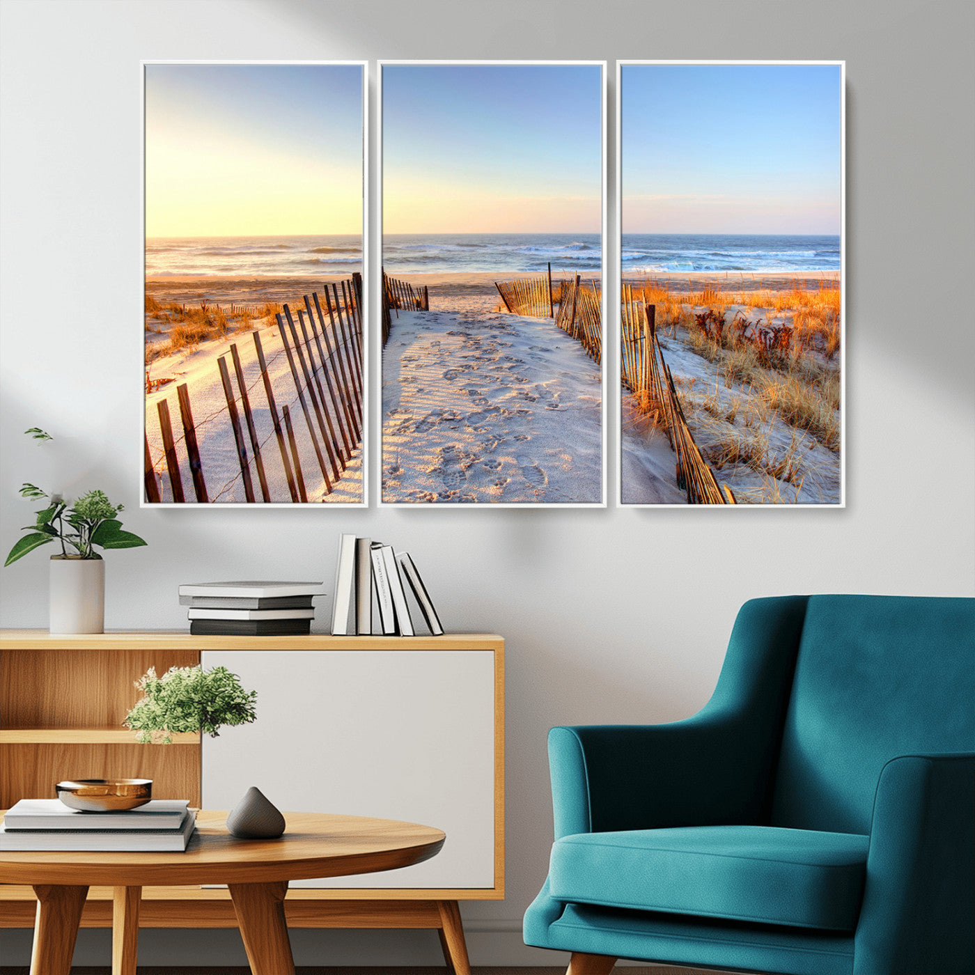 73351887-MGV-CV-36X24-Ocean Sunset Wall Art Wall Art Canvas Print, Framed Nautical Photography Art Picture Print, Summer Beach House Decor Perfect