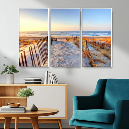 73351887-MGV-CV-36X24-Ocean Sunset Wall Art Wall Art Canvas Print, Framed Nautical Photography Art Picture Print, Summer Beach House Decor Perfect