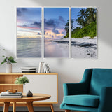 75045485-MGV-CV-36X24-Tropical Beach Wall Art Canvas Print, Framed Sunset Glow Art Picture Print, Palm Tree Coast Perfect Tropical Coastal Decor Artwork