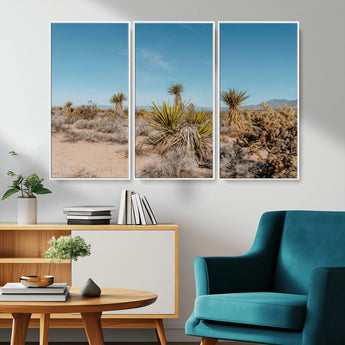 35156165-MGV-CV-36X24-Joshua Tree Wall Art Canvas Print, Framed Desert Landscape Art Picture Print, Warm Earth Tones Perfect Southwestern Minimalist