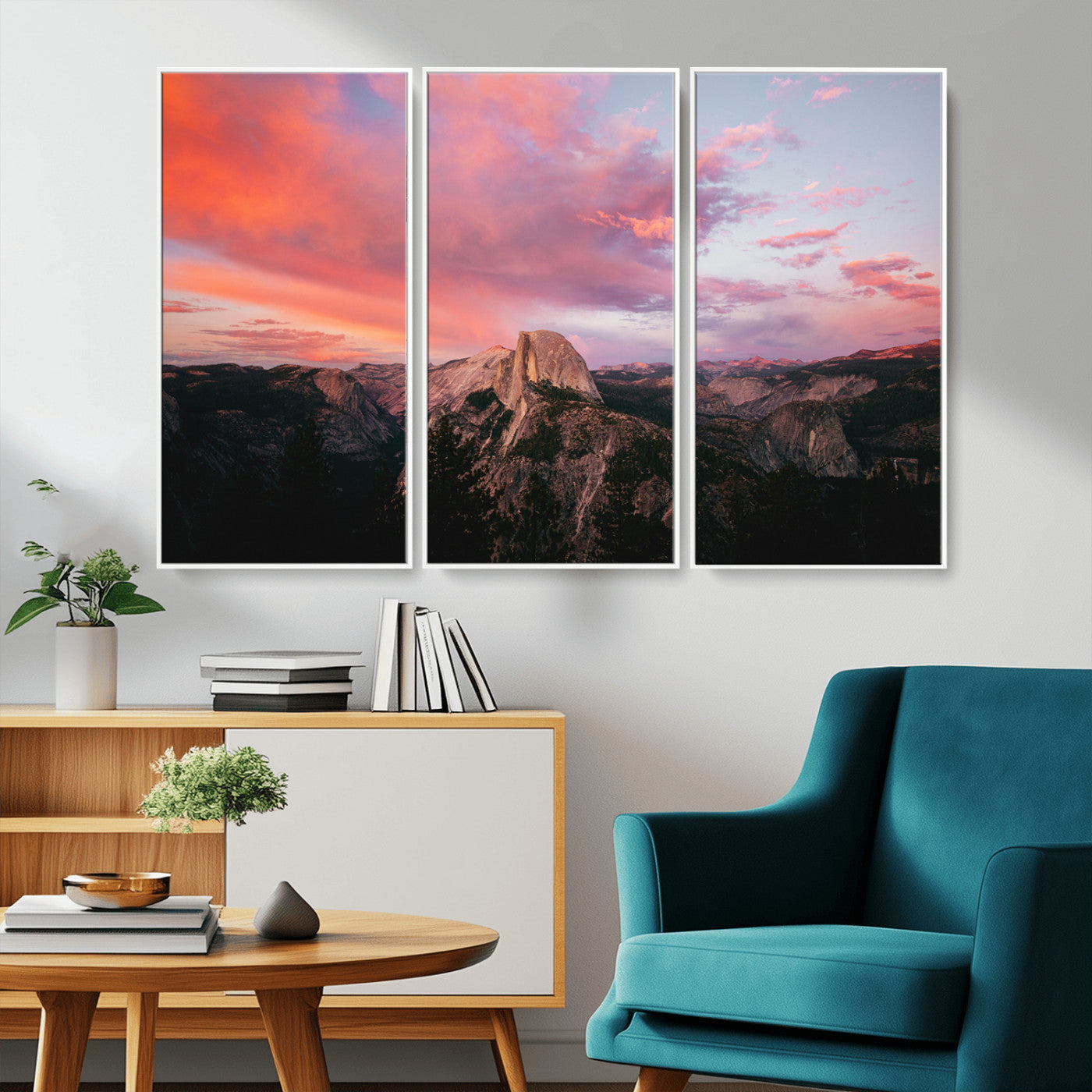 32786115-MGV-CV-36X24-Half Dome Wall Art Canvas Print, Framed Yosemite National Park Art Picture Print, Dramatic Sunset Perfect Adventurous Wilderness