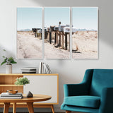 54616109-MGV-CV-36X24-Desert Mailboxes Wall Art – Rustic Rural Roadside Photography Canvas Print, American Southwest Landscape Home Decor for Living