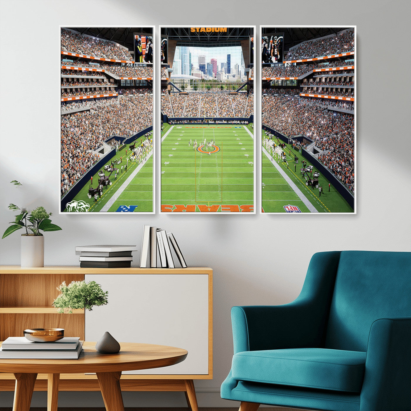 76935553-MGV-CV-36X24-Football Stadium Wall Art – Panoramic Game Day Canvas Print, Sports Decor for Man Cave, Office, Bar, or Living Room