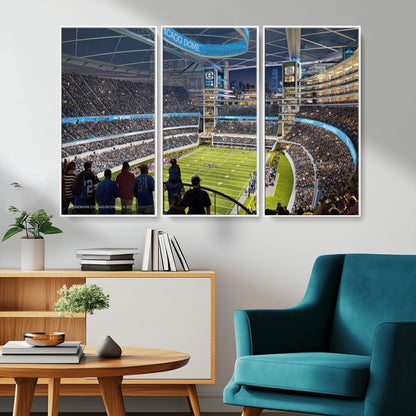 41816511-MGV-CV-36X24-Chicago Dome Stadium Wall Art – Futuristic Football Arena Canvas Print, Modern Sports Fan Decor for Man Cave, Office, Bar, or