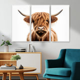 637908607-MGV-FC-93X47-3P_Black-Highland Cow Wall Art Print – Rustic Farmhouse Animal Portrait, Scottish Highland Cattle Canvas, Modern Country Wall Decor for