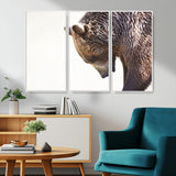 14405507-MGV-CV-36X24-Bear Wall Art – Wildlife Canvas Print with Rustic Animal Portrait and Minimalist Background, Nature Inspired Photography for
