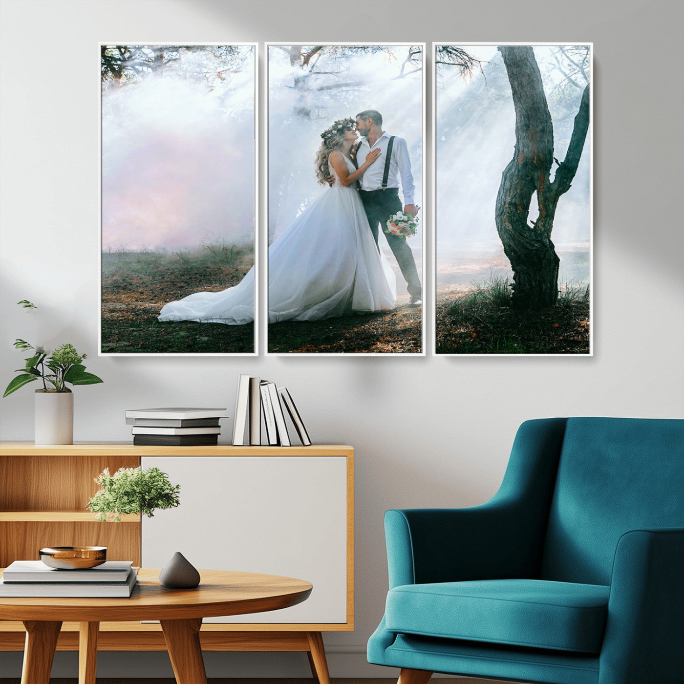 CSTM913-MGV-CV-36X24-Framed Wedding Canvas Print - Custom Wall Art Keepsake for Couples, Elegant Home Decoration Gift, Create Your Own Photo Canvas