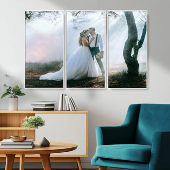 CSTM913-MGV-CV-36X24-Framed Wedding Canvas Print - Custom Wall Art Keepsake for Couples, Elegant Home Decoration Gift, Create Your Own Photo Canvas
