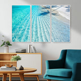 68127042-MGV-CV-36X24-Beach Wall Art – Tropical Ocean Canvas Print, Clear Water and White Sand Photography Decor for Bedroom, Living Room, Office,