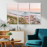 27332135-MGV-CV-36X24-Coastal Sunset Wall Art – Ocean Waves and Rocky Shore Canvas Print, Scenic Seaside Photography Decor for Bedroom, Living Room,