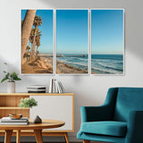 92568259-MGV-CV-36X24-California Beach Wall Art – Palm Tree Pier Canvas Print, Coastal Ocean Photography Seaside Decor for Living Room, Bedroom, Office,