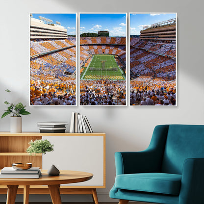 77097951-MGV-CV-36X24-Neyland Stadium Wall Art – Panoramic Tennessee Volunteers Football Field Canvas Print, Game Day Decor for Office, Man Cave, Living