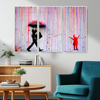 69505-MGV-CV-36X24-Graffiti Girl Wall Art Canvas Print, Framed Urban Contrast Art Picture Print, Vibrant Graffiti Perfect Urban Pop Decor Artwork