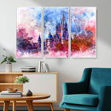 15129-MGV-CV-36X24-Disney Castle Wall Art Canvas Print, Framed Cinderella Palace Art Picture Print, Fantasy Kingdom Perfect Whimsical Fairytale Decor