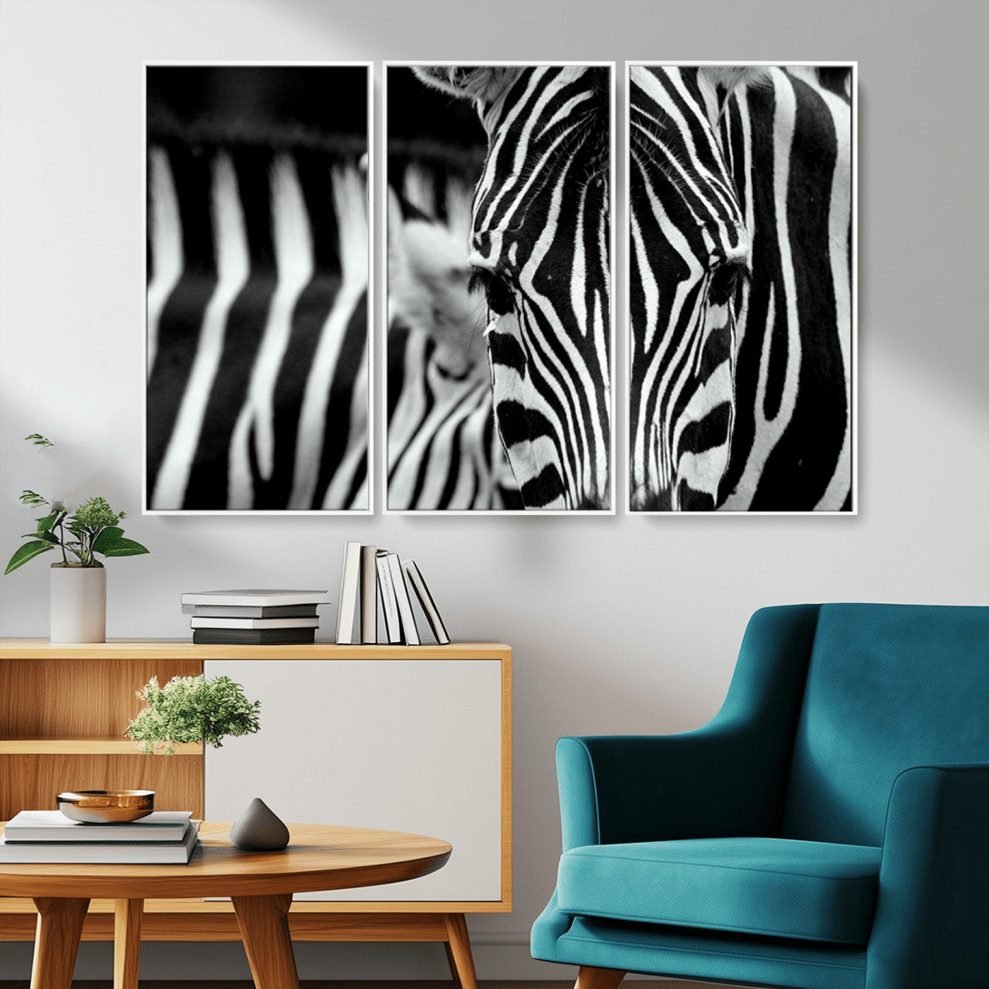 43631-MGV-CV-36X24-Black and White Zebra Wall Art – Modern Animal Print Canvas Artwork for Living Room, Bedroom, or Office Decor