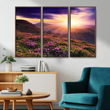 49741-MGV-CV-36X24-Mountain Sunrise Wall Art – Vibrant Floral Landscape Canvas Print, Nature Home Decor for Living Room, Bedroom Office or Cabin