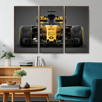 62882-MGV-FC-48X32-3P_Walnut-Renault F1 Racing Car Print - High-Performance Formula 1 Motorsport Wall Art, Perfect Gift for Racing Fans and Car Enthusiasts