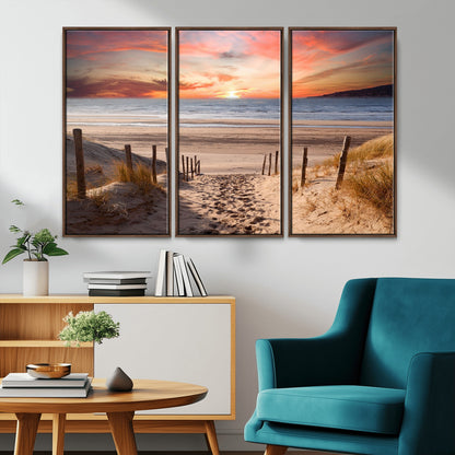 78111-MGV-CV-36X24-Sunset Pathway Wall Art – Panoramic Coastal Canvas Print, Tranquil Beach Decor for Living Room, Office or Bedroom