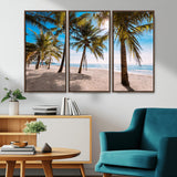 98175-MGV-CV-36X24-Tropical Palm Beach Wall Art – Relaxing Ocean Shore Canvas Print with Palm Trees, Coastal Summer Decor for Living Room, Bedroom or