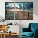 25788-MGV-CV-36X24-Sunset Beach Path Wall Art – Scenic Coastal Dunes and Ocean Canvas Print, Tranquil Seaside Landscape Decor for Living Room or