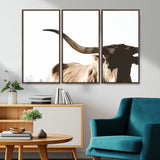 35866-MGV-CV-36X24-Texas Longhorn Wall Art – Rustic Western Bull Canvas Print, Farmhouse Animal Photography Decor for Living Room, Office, or Ranch