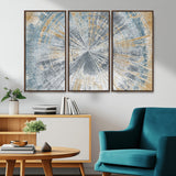 17631-MGV-CV-36X24-Radiant Burst Wall Art – Abstract Sunburst Canvas Print in Blue and Gold, Modern Geometric Painting for Living Room, Office or