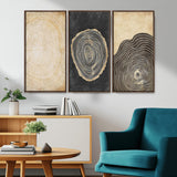 77785-MGV-CV-36X24-Tree Ring Abstract Wall Art – Rustic Wood Growth Pattern Canvas Prints, Modern Nature-Inspired Decor for Living Room or Office