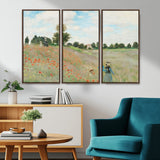 74890-MGV-CV-36X24-Monet Poppy Field Wall Art – Impressionist Landscape Canvas Print, Classic French Artwork for Living Room, Bedroom or Office Decor