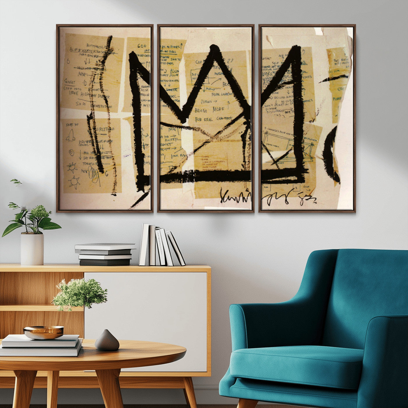 37215-MGV-CV-36X24-Abstract Crown Wall Art – Urban Graffiti Style Canvas Print Modern Street Art Design, Bold Contemporary Decor for Living Room,