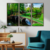 57655-MGV-CV-36X24-Golf Course Wall Art – Canvas Print Scenic Green Fairway Stone Bridge Water Reflection Landscape, Classic Sports Decor for Office,