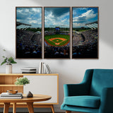 37127-MGV-CV-36X24-Kauffman Stadium Wall Art Canvas Print, Framed Kansas City Royals Field Art Picture Print, Baseball Stadium Perfect Sport Room