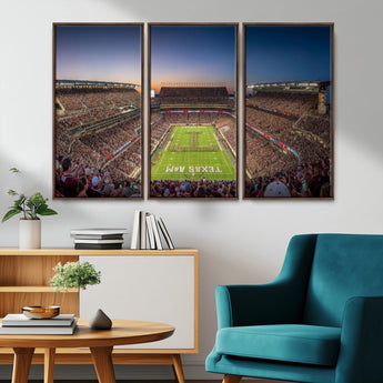 17421-MGV-CV-36X24-Kyle Field Wall Art Canvas Print, Framed Texas Stadium Art Picture Print, Kyle Field Stadium Perfect Sport Room Decor Artwork