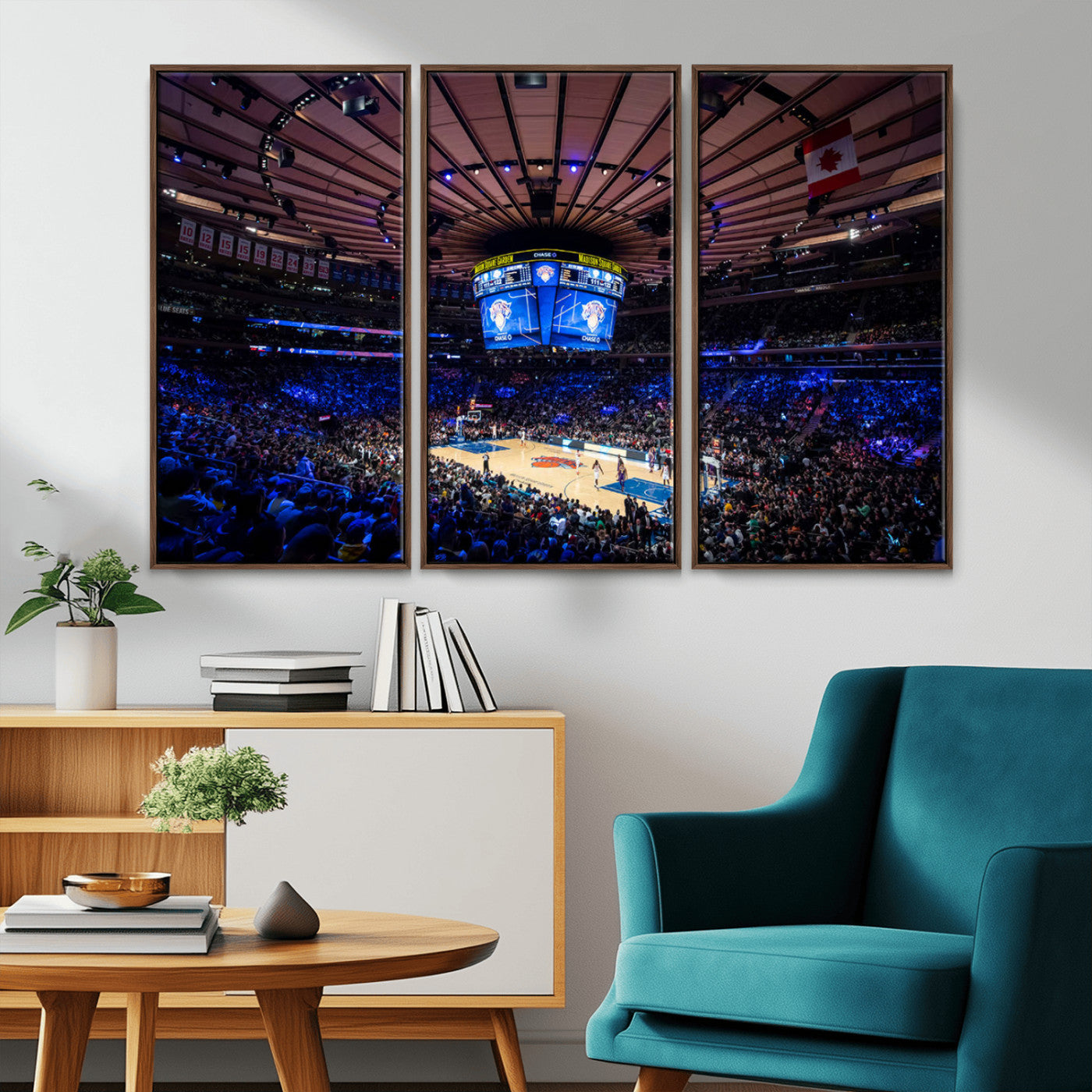 20491-MGV-CV-36X24-Madison Square Garden Wall Art Canvas Print, Framed New York Stadium Art Picture Print, MSG Stadium Perfect Sport Room Decor