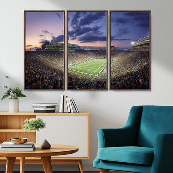 50825-MGV-CV-36X24-Notre Dame Stadium Wall Art Canvas Print, Framed Indiana Stadium Art Picture Print, Football Stadium Perfect Sports Room Decor