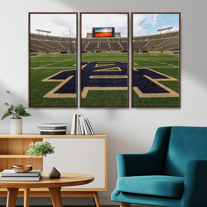 52835-MGV-CV-36X24-Notre Dame Stadium Wall Art Canvas Print, Framed Indiana Stadium Art Picture Print, Notre Dame Field Perfect Sport Room Decor