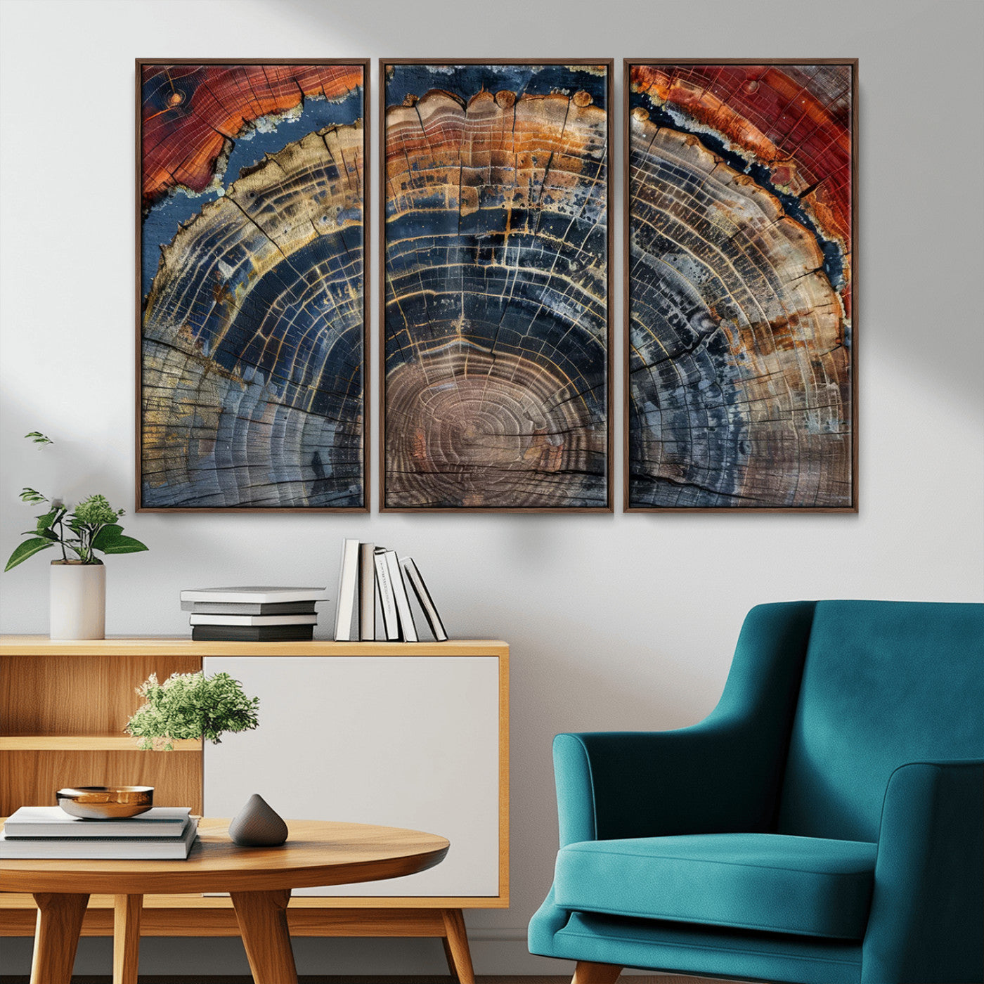 63519-MGV-CV-36X24-Tree Ring Wall Art – Rustic Nature Wood Grain Canvas Print, Abstract Natural Texture Artwork Poster for Living Room, Bedroom,