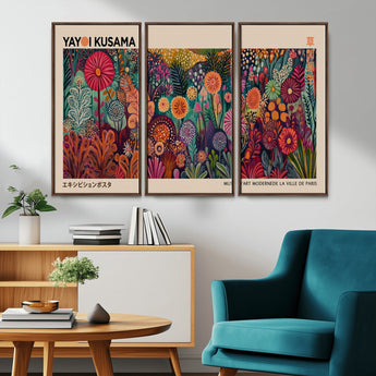 51280-MGV-CV-36X24-Abstract Yayoi Kusama Wall Art Canvas Print, Framed Japanese Wabi Sabi Art Picture Print, Yayoi Kusama Perfect Abstract Modern