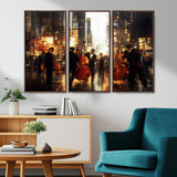 58782-MGV-CV-36X24-Jazz Musicians Cityscape Wall Art – Vibrant Urban Night Canvas Print, Elegant Music Themed Decor for Living Room, Office, or Music