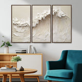 45175-MGV-CV-36X24-Textured Wave Wall Art Canvas Print, Framed Minimal Seascape Art Picture Print, Elegant Wave Perfect Modern Coastal Decor Artwork