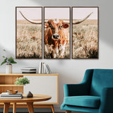 54986862-MGV-CV-36X24-Majestic Longhorn Wall Art – Canvas Print of Graceful Strength & Bold Spirit, Wild Plains Beauty Nature Inspired Rustic Decor for