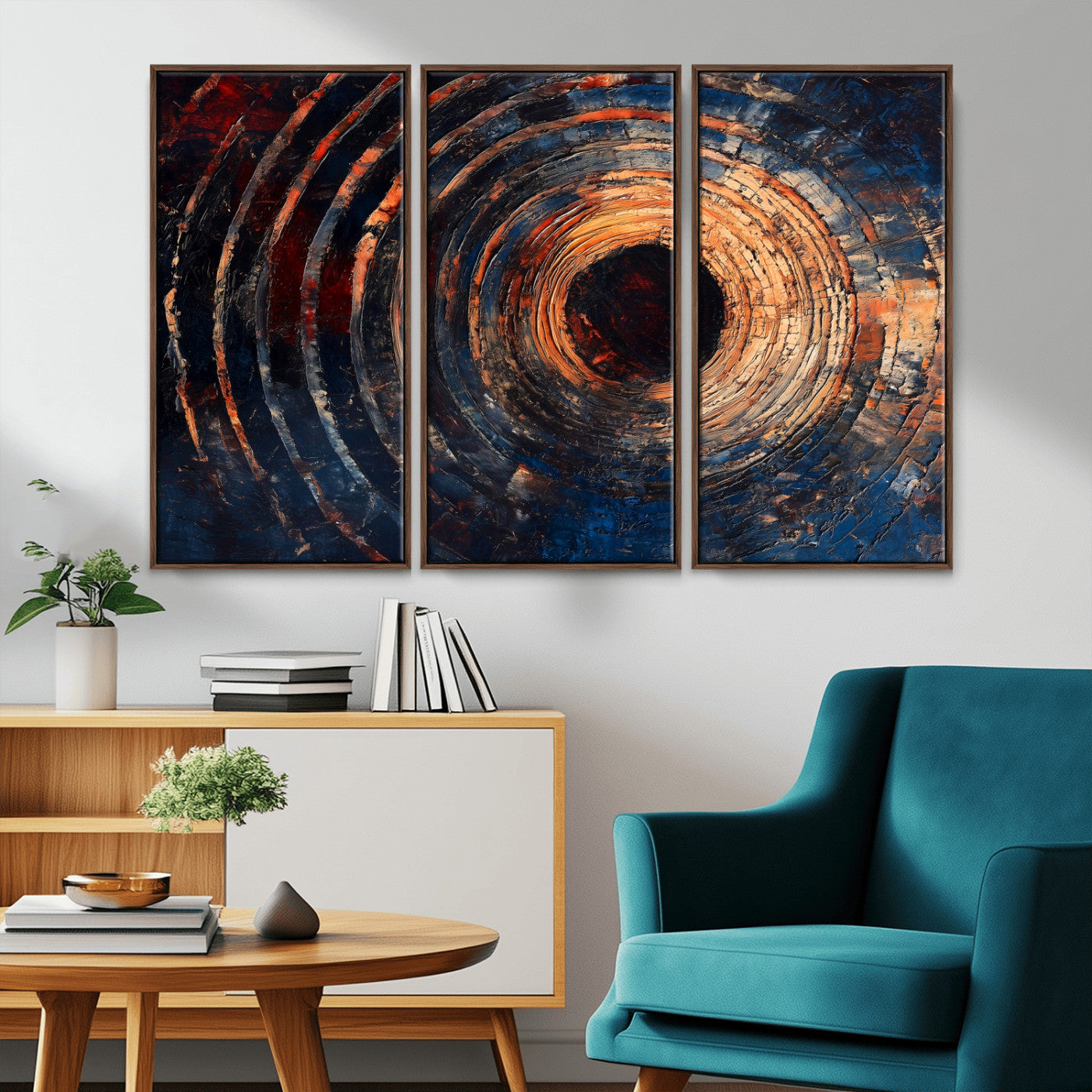 10017879-MGV-CV-36X24-Wood Tree Ring Wall Art Canvas Print, Framed Natural Wood Art Picture Print, Rustic Tree Slice Perfect Rustic Decor Artwork