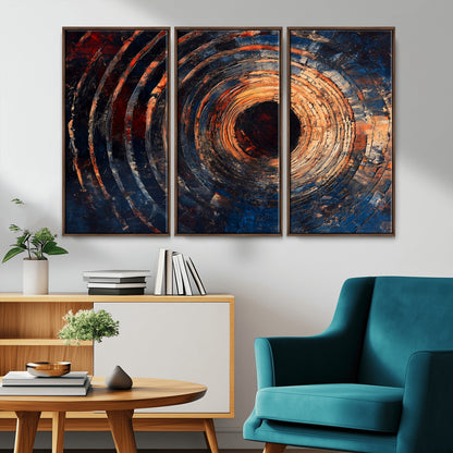 10017879-MGV-CV-36X24-Wood Tree Ring Wall Art Canvas Print, Framed Natural Wood Art Picture Print, Rustic Tree Slice Perfect Rustic Decor Artwork