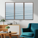 47814787-MGV-CV-36X24-Ocean Waves Wall Art Canvas Print, Framed Solo Surfer Art Picture Print, Wave Lines Perfect Minimalist Ocean Decor Artwork